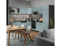 Cocina esquinera gris azulado/antracita 287x60x81.6 r-line