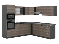 Cocina esquinera gris noble/antracita 247x60x81.6 r-line