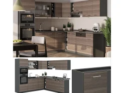 Cocina esquinera gris noble/antracita 247x60x81.6 r-line