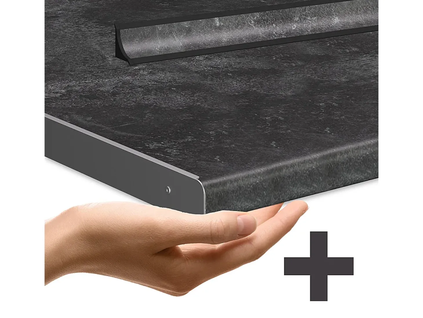 Cocina esquinera gris oscuro 190x60x81.6 fame-line