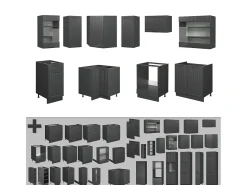 Cocina esquinera gris oscuro 190x60x81.6 fame-line