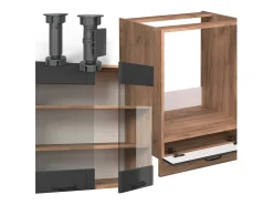 Cocina esquinera gris oscuro 190x60x81.6 fame-line