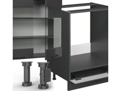 Cocina esquinera gris oscuro 347x60x81.6 fame-line