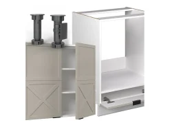 Cocina esquinera gris/beige/blanco 287x60x81.6 fame-line