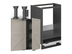 Cocina esquinera gris/beige/antracita 287x46x81.6 fame-line