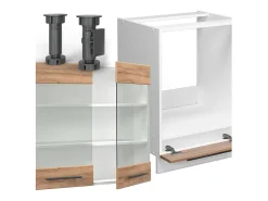 Cocina esquinera oro potencia roble/blanco 287x60x81.6 fame-line