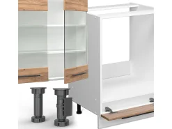 Cocina esquinera oro potencia roble/blanco 347x46x81.6 fame-line