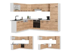 Cocina esquinera oro potencia roble/blanco 287x46x81.6 r-line