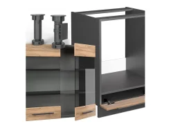 Cocina esquinera oro power roble/antracita 190x60x81.6 fame-line