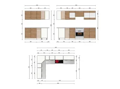 Cocina esquinera oro power roble/antracita 270x60x81.6 rick