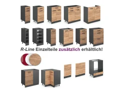 Cocina esquinera oro power roble/antracita 270x60x81.6 rick