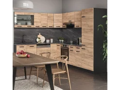 Cocina esquinera oro power roble/antracita 287x60x81.6 r-line
