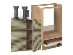 Cocina esquinera panel de roble/roble goldkraft 227x60x81.6 fame-line