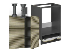 Cocina esquinera panel de roble/antracita 190x60x81.6 fame-line