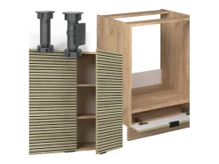 Cocina esquinera panel de roble/roble goldkraft 190x46x81.6 fame-line