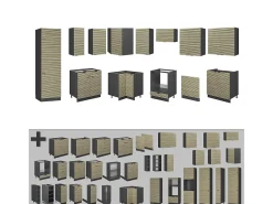 Cocina esquinera panel de roble/antracita 287x46x81.6 fame-line