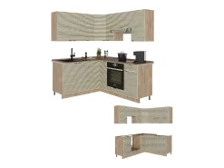 Cocina esquinera panel de roble/roble goldkraft 190x60x81.6 fame-line