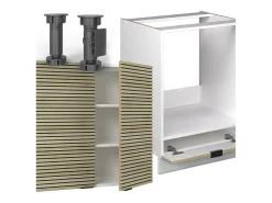 Cocina esquinera panel roble/blanco 190x60x81.6 fame-line