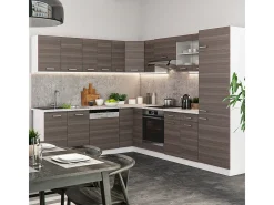 Cocina esquinera precioso gris/blanco 287x60x81.6 r-line