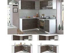 Cocina esquinera precioso gris/blanco 187x60x81.6 rick
