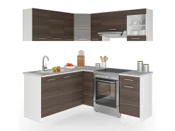 Cocina esquinera precioso gris/blanco 187x60x81.6 rick