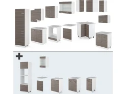 Cocina esquinera precioso gris/blanco 287x60x81.6 r-line