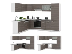 Cocina esquinera precioso gris/blanco 287x60x81.6 r-line