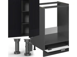 Cocina esquinera rayas negras/antracita 347x46x81.6 fame-line