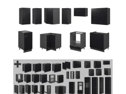 Cocina esquinera rayas negras/antracita 190x46x81.6 fame-line