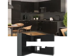 Cocina esquinera rayas negras/antracita 287x60x81.6 fame-line