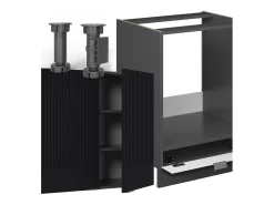 Cocina esquinera rayas negras/antracita 287x60x81.6 fame-line
