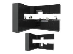 Cocina esquinera rayas negras/antracita 287x60x81.6 fame-line