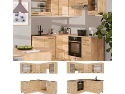 Cocina esquinera roble dorado 190x60x81.6 fame-line