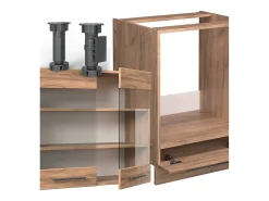 Cocina esquinera roble dorado 227x60x81.6 fame-line