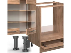 Cocina esquinera roble dorado 347x60x81.6 fame-line