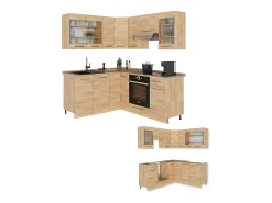 Cocina esquinera roble dorado 190x60x81.6 fame-line