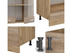 Cocina esquinera roble sonoma/goldkraft 287x46x81.6 r-line