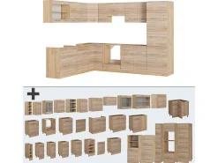 Cocina esquinera roble sonoma/goldkraft 287x46x81.6 r-line
