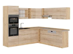 Cocina esquinera roble sonoma/goldkraft 247x46x81.6 r-line