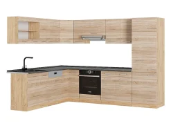 Cocina esquinera roble sonoma/goldkraft 287x60x81.6 r-line