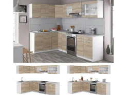Cocina esquinera sonoma/blanco 270x60x81.6 rick