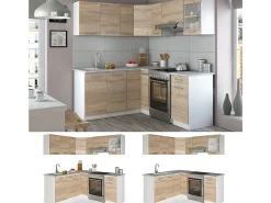 Cocina esquinera sonoma/blanco 187x60x81.6 rick