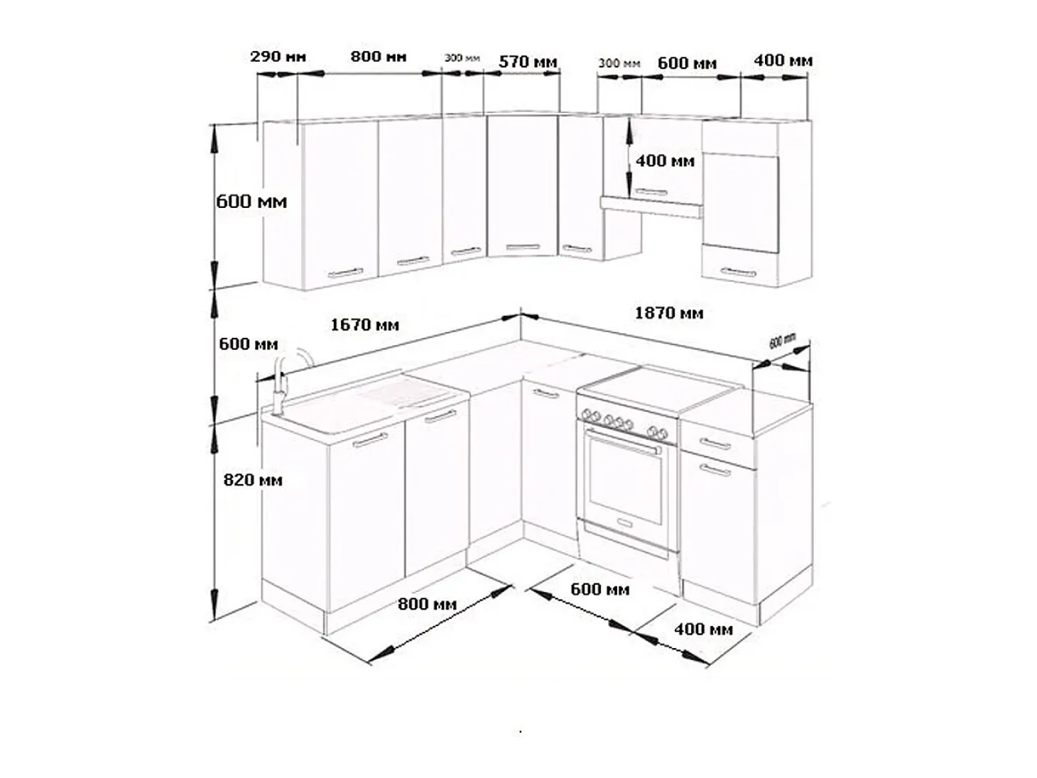 Cocina esquinera sonoma/blanco 187x60x81.6 rick