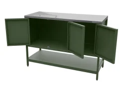 Cocina exterior 2 módulos acero inoxidable verde