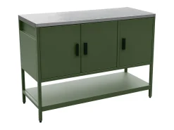 Cocina exterior 2 módulos acero inoxidable verde