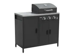 Cocina exterior 3 módulos acero inoxidable con barbacoa gas + 3
