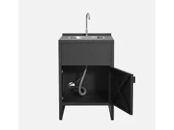 Cocina exterior 3 módulos acero inoxidable negro