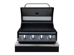 Cocina exterior completa de acero inoxidable con barbacoa de gas de 4