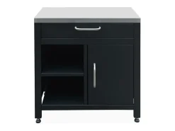 Cocina exterior completa de acero inoxidable de 6 módulos negro