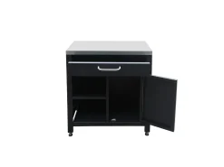 Cocina exterior completa de acero inoxidable de 6 módulos negro
